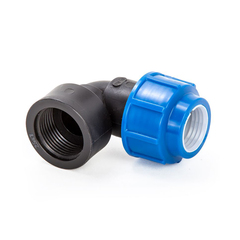 Отвод компрессионный для ПНД труб Lammin, внутренняя резьба, 20 x 1"