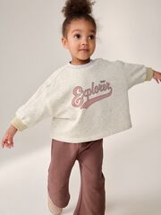 Толстовка и брюки в комплекте для девочки Next 385-969, Кремовый, Коричневый