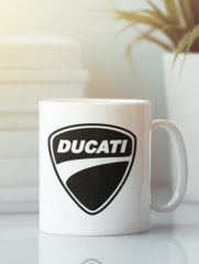 Кружка с рисунком Ducati (Дукати) белая 004