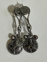Солнечное Колесо (серьги из серебра)