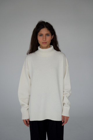 Джемпер History из мериноса и кашемира с высоким воротом