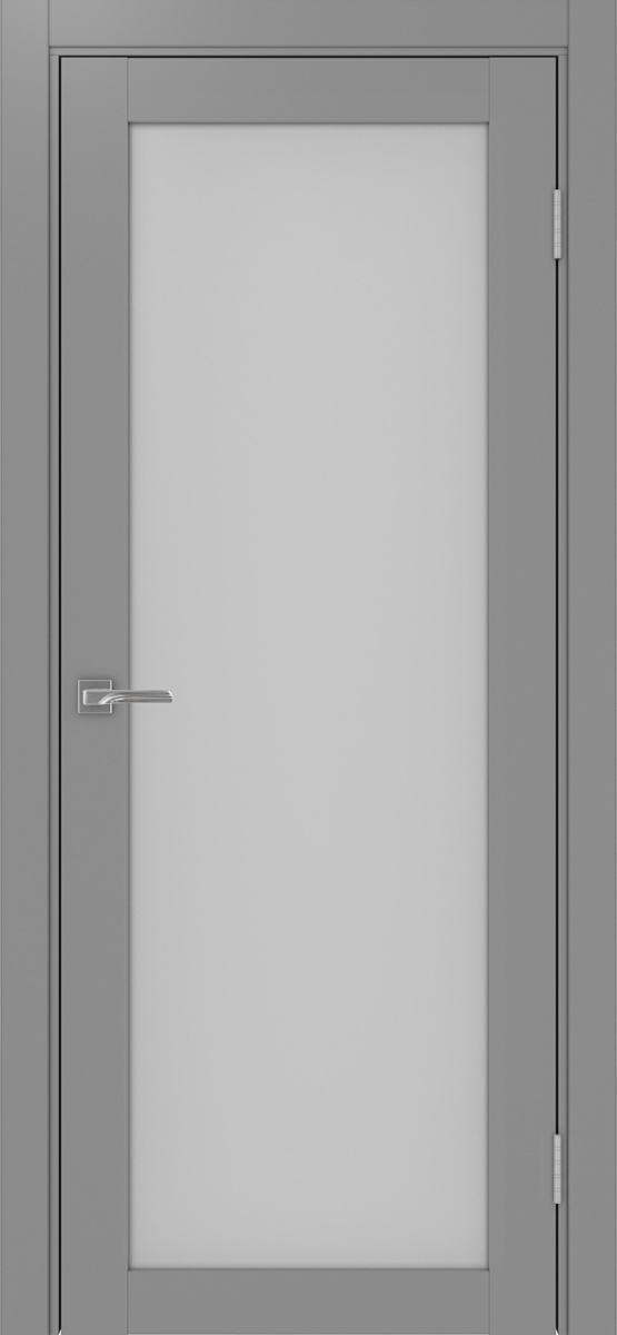 Дверь межкомнатная Оптима Порте Турин 501.2, цвет серый, экошпон, стекло мателюкс
