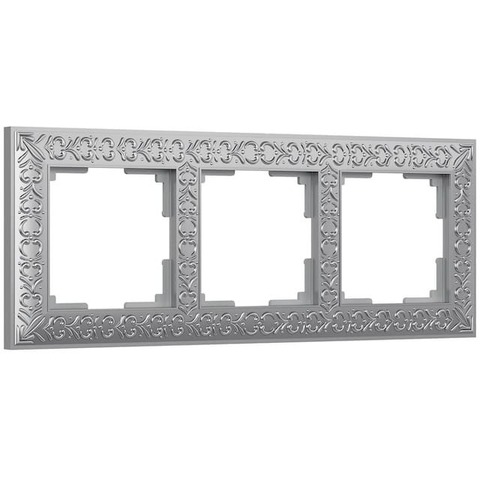 Рамка на 3 поста. Цвет Хром матовый. Werkel(Веркель). Antik. a046427 / WL07-Frame-03