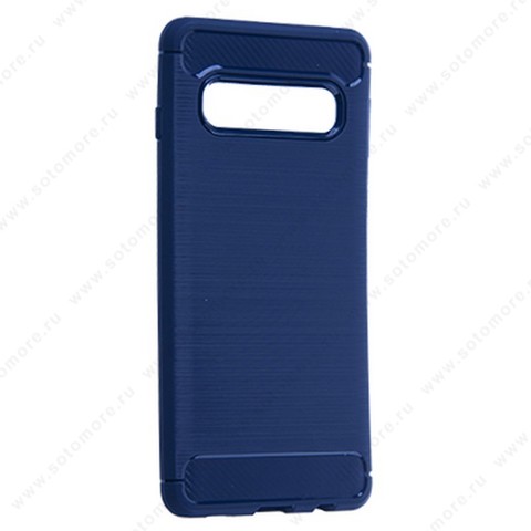 Накладка Carbon 360 силиконовая для Samsung Galaxy S10 синий