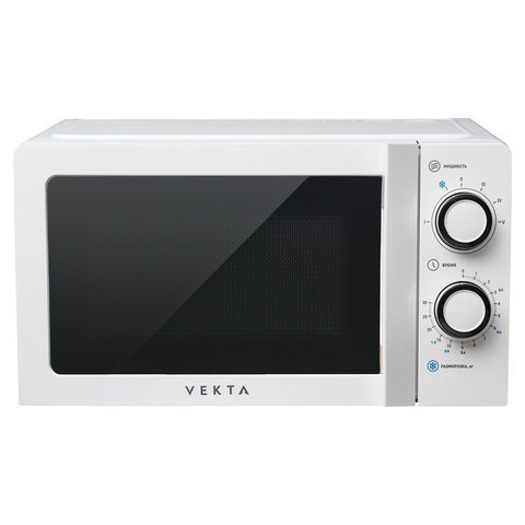 Микроволновая печь VEKTA MS720CHW, объем 20 л, мощность 700 Вт, механическое управление, таймер, белая