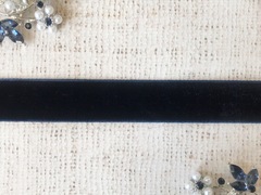 Лента бархатная эластичная, ш. 1,5 см, чёрный