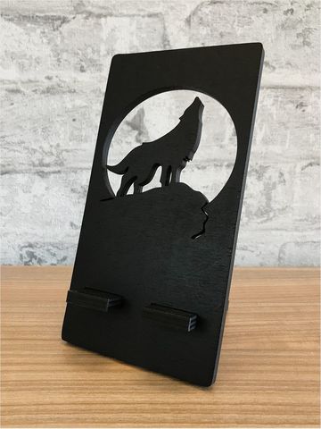Подставка для смартфона (телефона) Волк и луна черная Детали