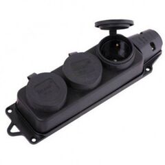 LEZARD 106 0400 0101/101 Колодка кауч. (розетка) тройная 2Р+РЕ 1*16А