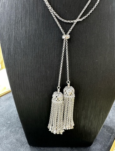 4843- Сотуар TASSEL из серебра 925 пробы с двумя кисточками