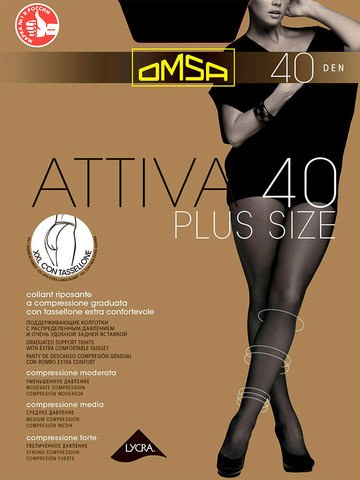 Колготки Attiva 40 XXL Plus Size Omsa