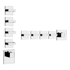 Gessi Rettangolo Встраиваемый термостат, подключение на 3/4”, с 4мя независимыми выходами(внешние части), цвет: хром 43218#031 фото