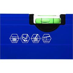 Уровень сантехнический КОБАЛЬТ 600 мм, профиль 28 x 60 мм, 5 глазков, 1 ручка, V-паз, точность 1 мм/м, для водных работ (243-332)