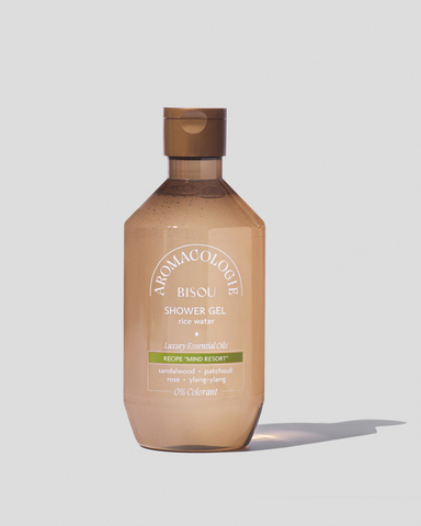 Гель для душа Bisou Aromacologie Shower Gel Rice Water Luxury Essential Oils "Mind Resort" 400 мл ( сандал, пачули, роза, иланг-иланг)