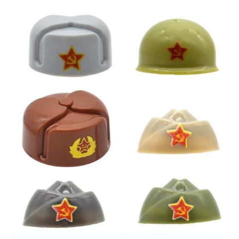 Военный головной убор для минифигурок Советская Армия набор 10 шт
