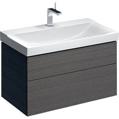 Шкафчик для раковины Geberit Xeno², с двумя выдвижными ящиками: B=88см, H=53см, T=46.2см, Серый / Меламин, древесная структура фото