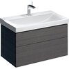 Шкафчик для раковины Geberit Xeno², с двумя выдвижными ящиками: B=88см, H=53см, T=46.2см, Серый / Меламин, древесная структура