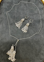 4843- Сотуар TASSEL из серебра 925 пробы с двумя кисточками