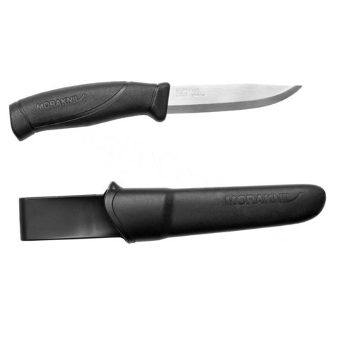 Нож Morakniv Companion стальной разделочный, лезвие: 103 mm, прямая заточка, черный (12141)