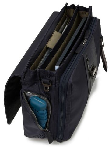 Портфель Piquadro Brief, чёрный, кожа натуральная/ткань (CA1045BR/N)