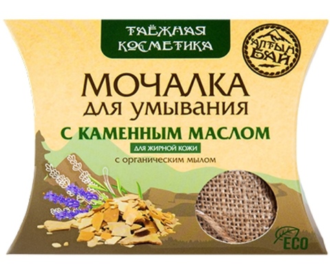 Мочалка для умывания С КАМЕННЫМ МАСЛОМ, 60 г