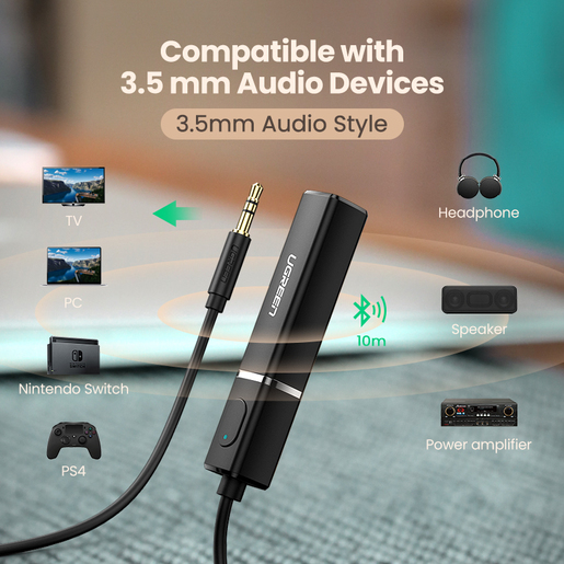 UGREEN CM107 Bluetooth Transmitter Audio Adapter with 3.5mm Port