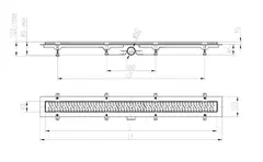 Трап линейный для пола, боковой слив, золото MCH CH650/50HN1ZL