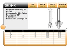 Зенковка ц/х 60° 10,0мм HSS 3z DIN334C L56мм d6мм Bucovice(CzTool) 846100
