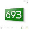 Номер на дверь 693, табличка на дверь для офиса, квартиры, кабинета, аудитории, склада, зеленая 120х70 мм, Айдентика Технолоджи