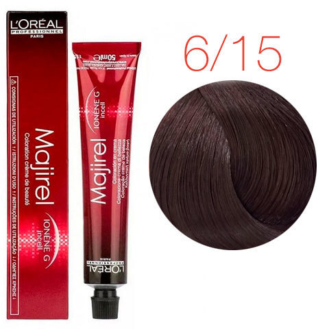 L'Oreal Professionnel Majirel 6.15 (Темный блондин пепельно-махагоновый) - Краска для волос