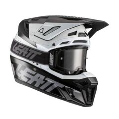Кроссовый шлем Leatt 8.5 V22 + очки Velocity 5.5 черно-белый M (57-58)