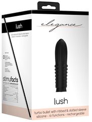 Черная вибропуля Turbo Rechargeable Bullet Lush - 9,8 см. - 