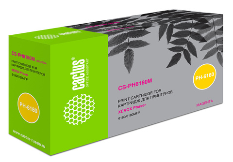 Картридж лазерный Cactus CS-PH6180M 113R00724 пурпурный (6000стр.) для Xerox Phaser 6180/6180mfp