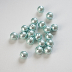 Хлопковый жемчуг, оттенок "Aqua", шар 12мм, сквозное отверстие