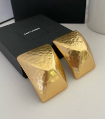 27061-Серьги клипсы крупные прямоугольников из латуни YSL