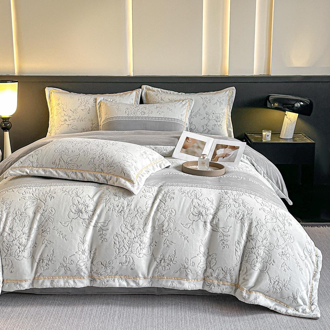 Постельное белье двуспалка Велюр Белый