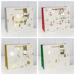 
          Пакет подарочный 32 х 26 х 13 см Набор 4 шт "Новый год" (Белый)