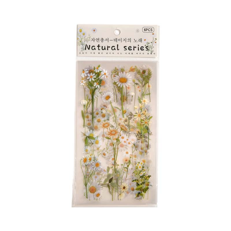 Наклейка, Цветы, Ромашки, 6 листов