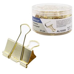 
          Зажимы для бумаг 25 мм, Alingar, золото, уп. 48 шт