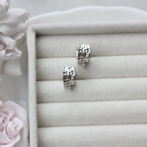 Швензы фактурные 12*8 мм с французским замком, родий, Ш141