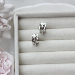 Швензы фактурные 12*8 мм с французским замком, родий, Ш141