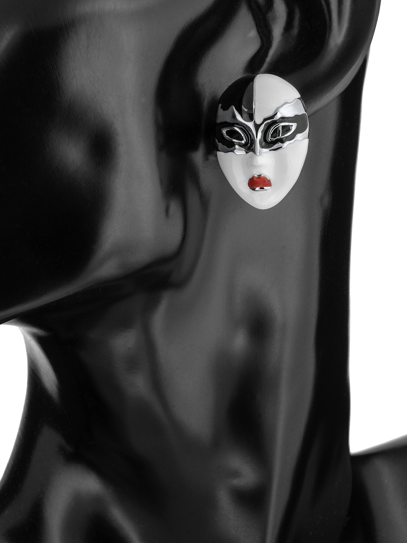 Крупные дизайнерские серьги Маски