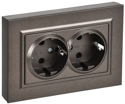 BRITE Роз 2-я с з/к без з/ш пл 16А в сб РСПл12-3-БрТБ бр IEK