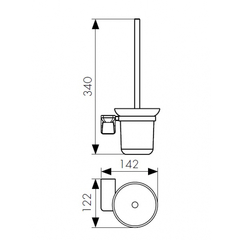 Держатель для туалетной щетки (ершик) настенный KAISER Vera KH-1706 схема