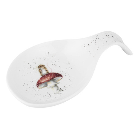 Подставка для ложки Royal Worcester Забавная фауна Мышка на грибе 17 см, форфор костяной