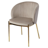 Стул Coral, серо-бежевый велюр с золотыми ножками