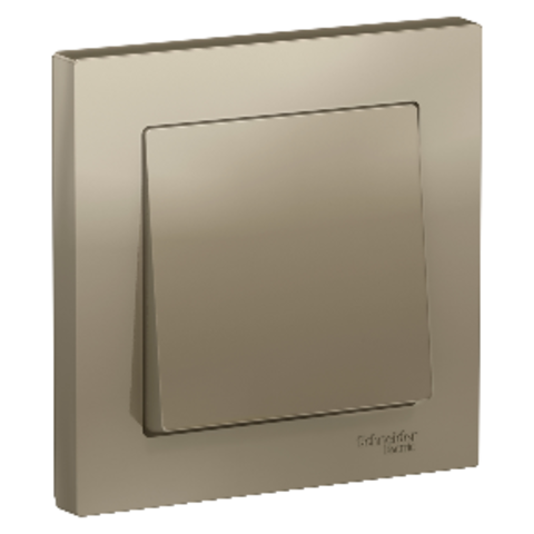 Выключатель одноклавишный, 10АХ, в сборе. Цвет Шампань. Schneider Electric AtlasDesign. ATN000512