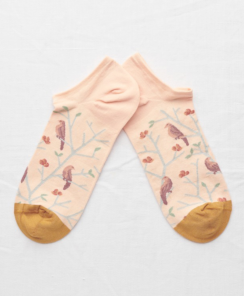 Носки Socquette Oiseaux Rose Bouton