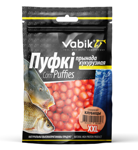 Приманка Vabik CORN PUFFIES XXL Клубника ( заказ от 5 шт) 6-8 мм