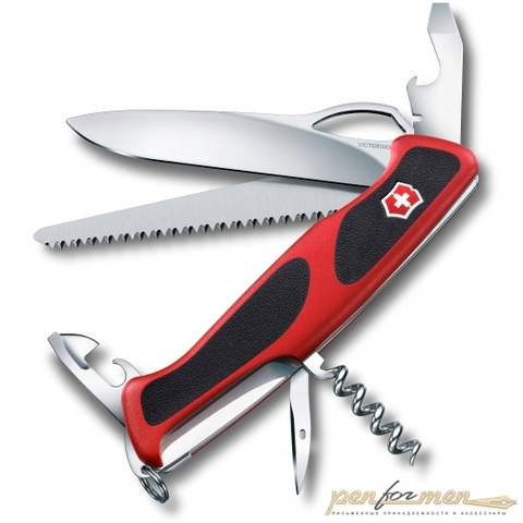 Нож перочинный Victorinox RangerGrip 79 130мм 12 функций красно-чёрный (0.9563.MC)
