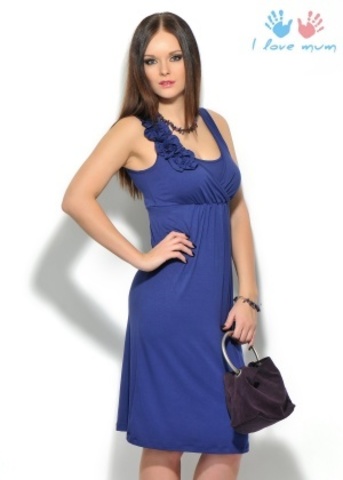 Платье «Шерше ля фам» т.синий для беременных и кормящих